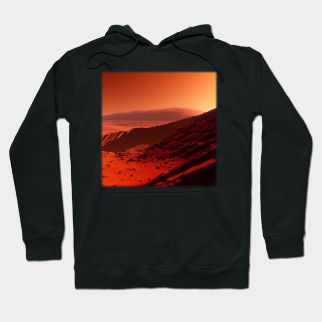 Mars Scene - AI-Generated Image Hoodie by MtWoodson